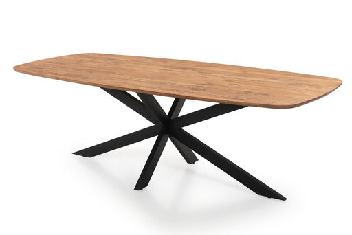 deens ovale tafel met zwarte spinpoot geolied eikenhout