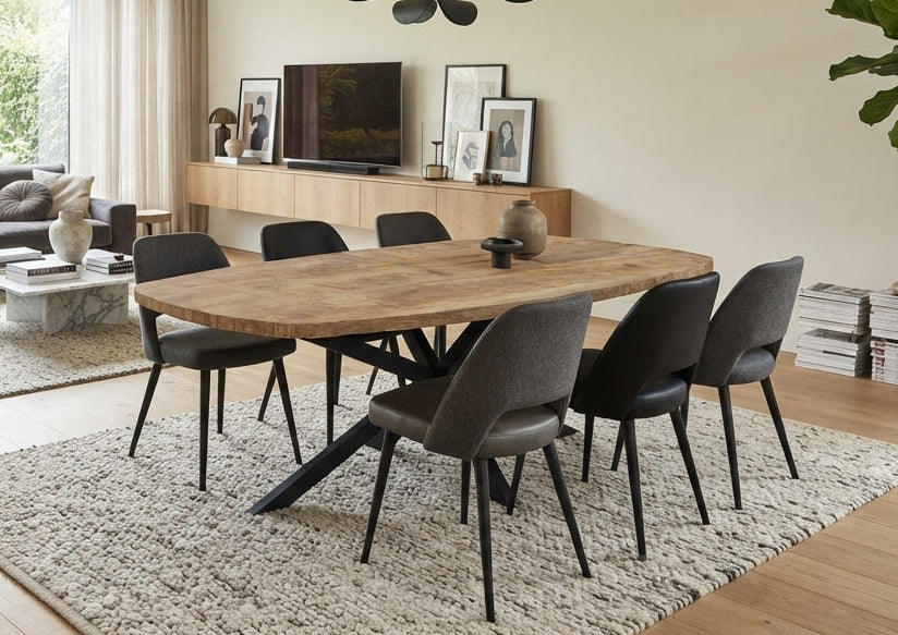 deens ovale uitschuiftafel mangohout mito