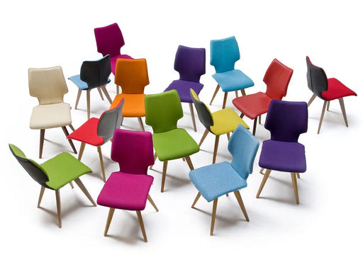 kleurrijke design eetkamerstoelen stof kleuren spin-f brees new world