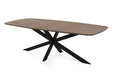 donker massief hout tafel met spinpoot zwart mira