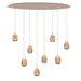 druppel hanglamp egg 8 lichts champagne