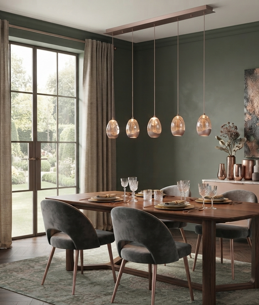 druppel hanglamp egg champagne 5 lichts