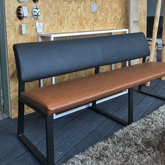 eetbank solution brees new world duobekleding leer en stof