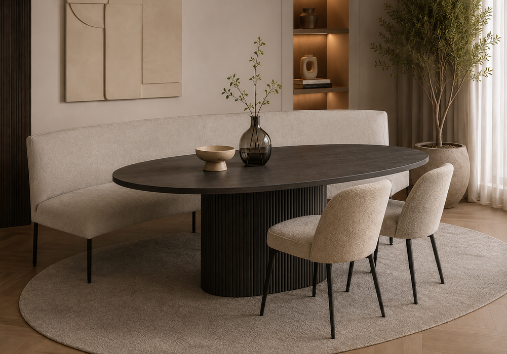 eetbank voor ovale tafels clare