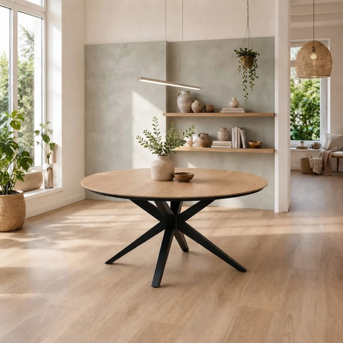 eettafel rond houtlook vince