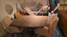 eettafel uitschuifbaar mito in lamulux dark mango in showroom!