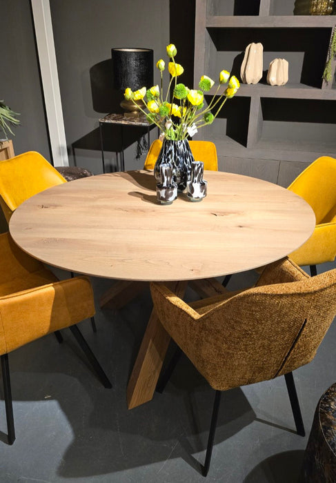 eiken ronde eettafel 140 cm 