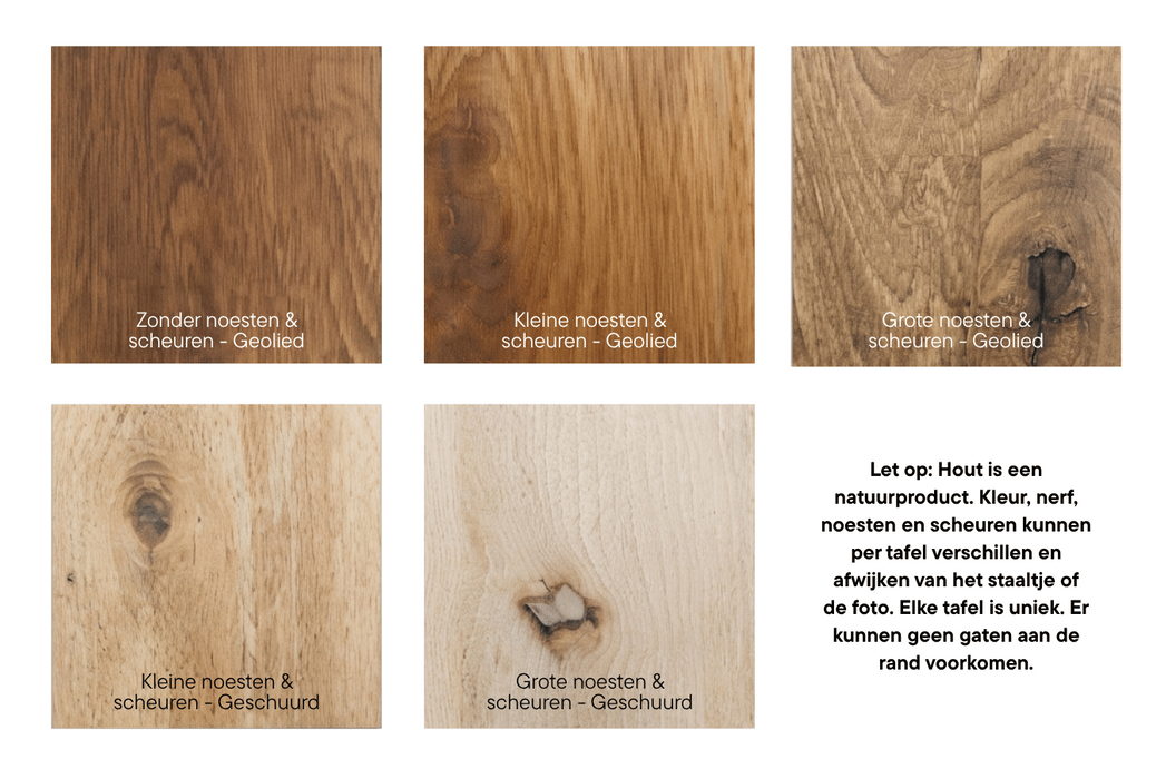 eiken uitschuifbare eettafel levi houtopties