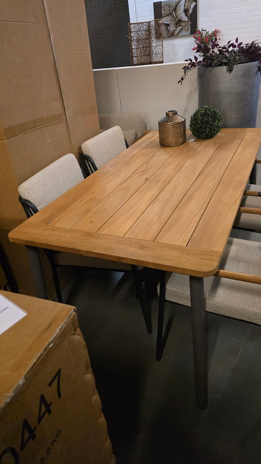 elle tuintafel teak blad en taupe poten apple bee uiverkoop