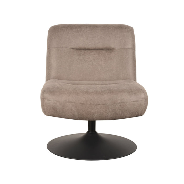 LABEL51 Fauteuil Eli - Taupe - Microfiber-draaibaar