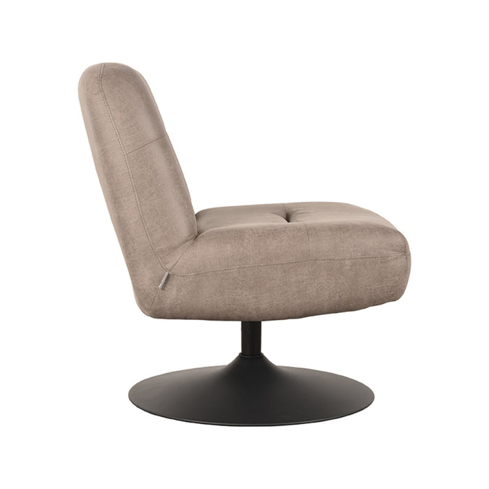 LABEL51 Fauteuil Eli - Taupe - Microfiber-draaibaar