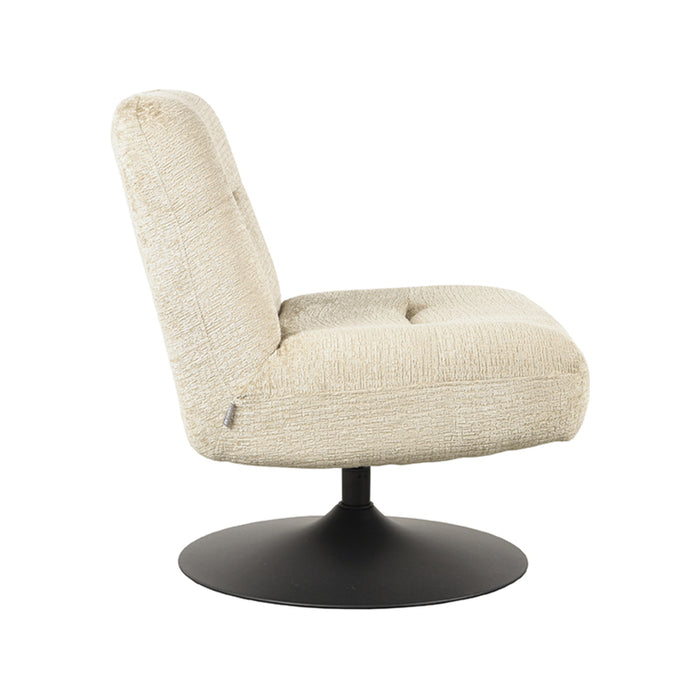 LABEL51 Draaifauteuil Eli - Beige - Fluweel