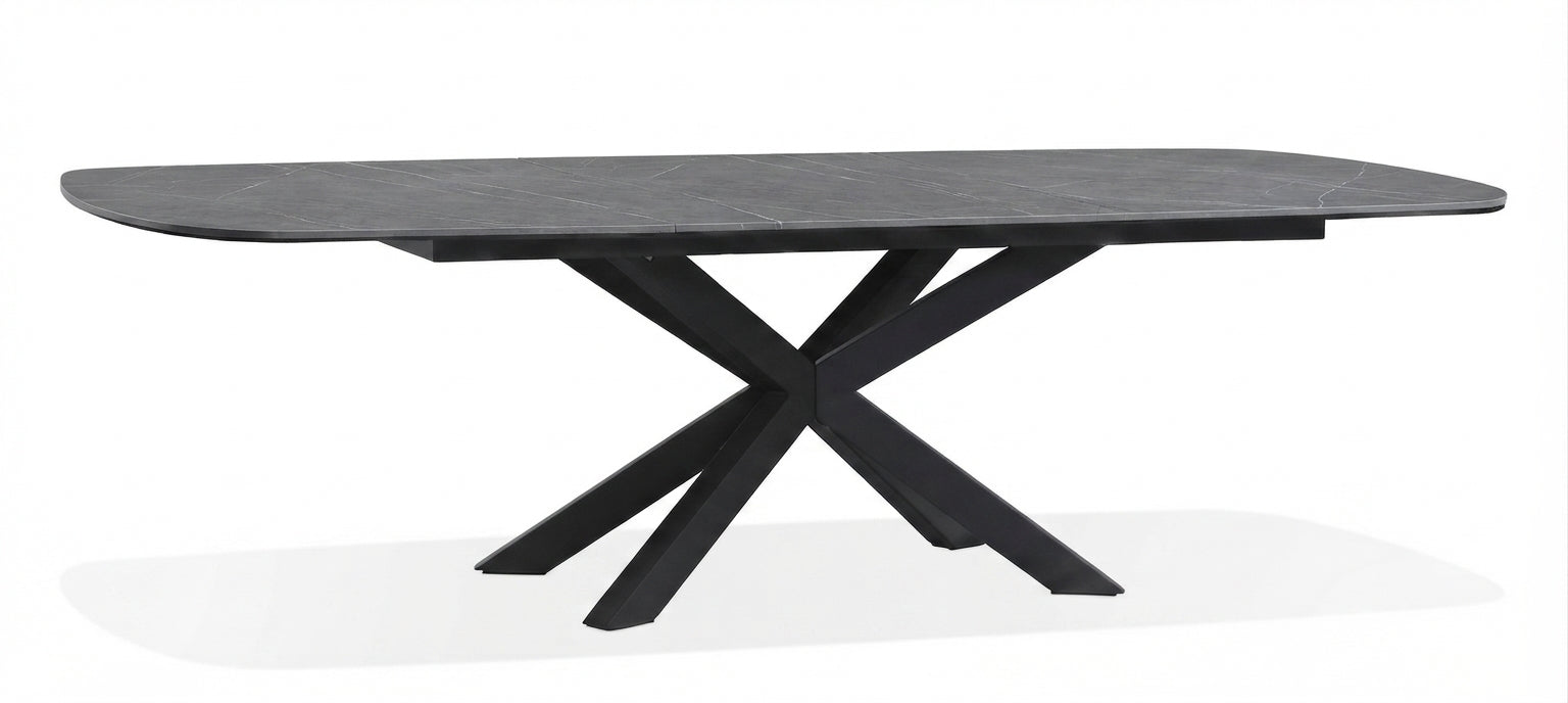 finn uitschuiftafel marmerlook pedra lamulux