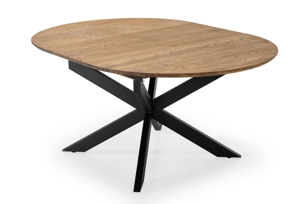 gelakt eiken uitschuif eettafel rond levi