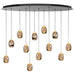 gouden druppel hanglamp egg 12 lichts