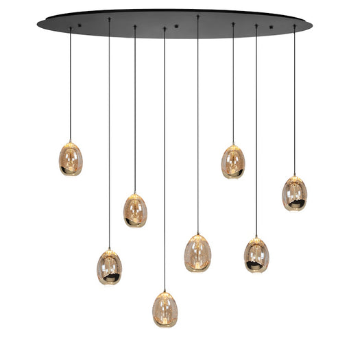 gouden druppel hanglamp egg ovaal 8 lichts