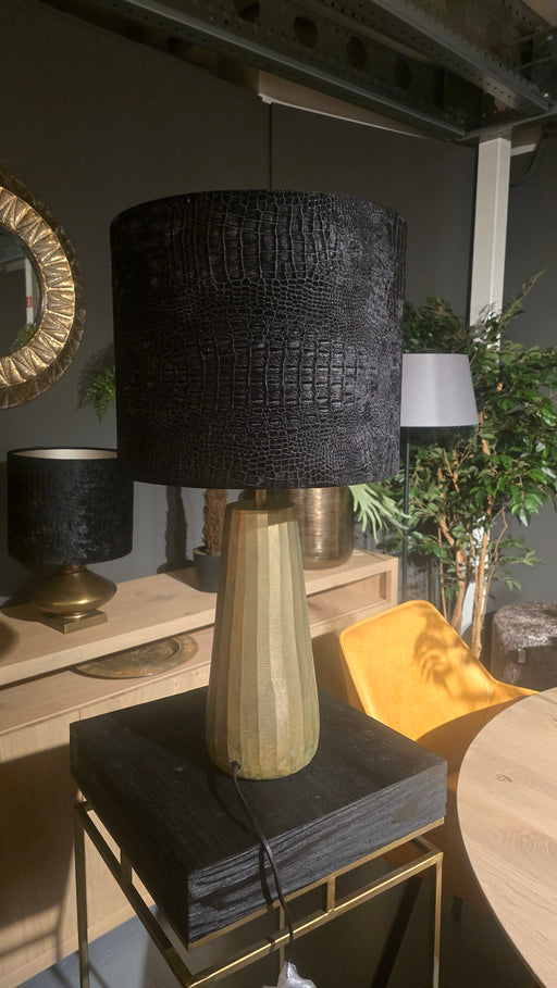 gouden tafellamp zwarte krokodillenprint kap outlet