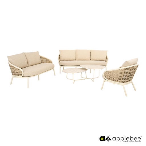 grote natuurlijke loungeset weerbestendig  pine key oyster apple bee