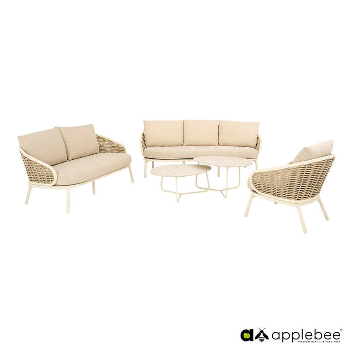 grote natuurlijke loungeset weerbestendig  pine key oyster apple bee