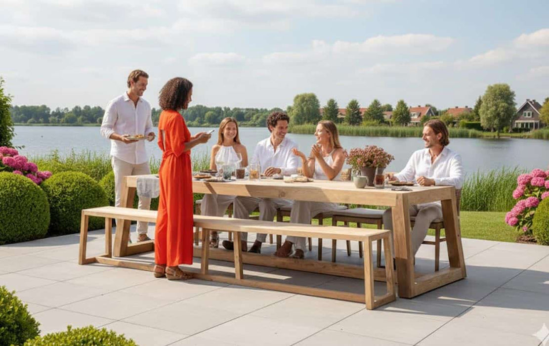 grote tuintafel gerecycled teak hermosa gescova