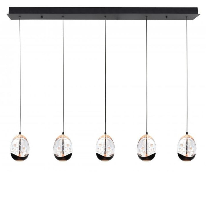 hanglamp zwart egg 5 lichts