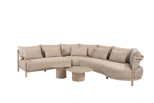 hoek loungeset mykonos sofie salontafelset latte 4 seasons outdoor