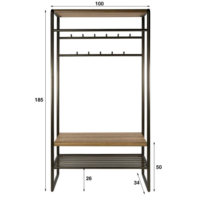 industriele garderobemeubel luno 100 cm