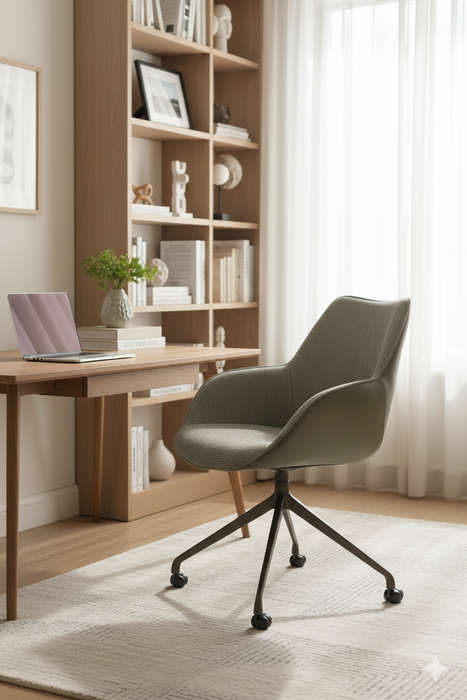 kiq bureaustoel op wielen met armleuning bree's new world