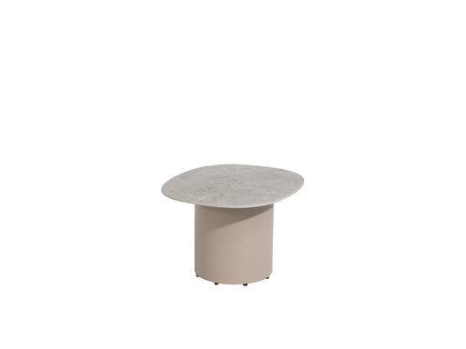 kleine salontafel voor buiten keramiek beige 4 seasons outdoor