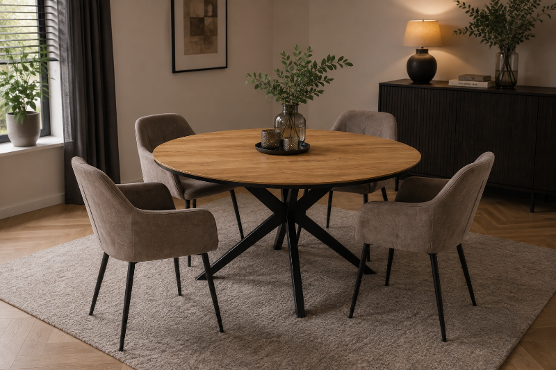 lamulux hout ronde eettafel vince
