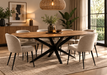 lamulux mango hout uitschuiftafel deens ovaal vera te zien in showroom