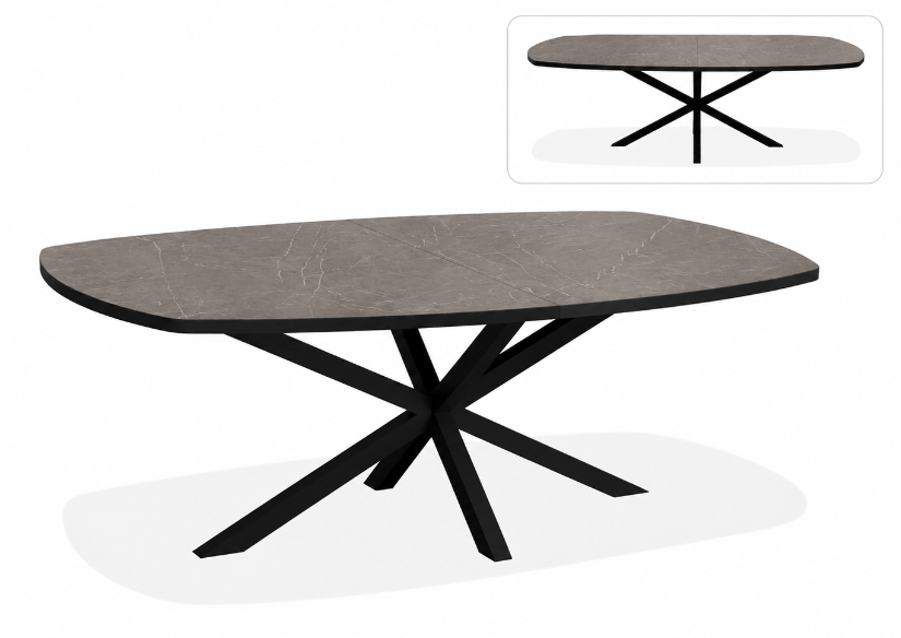 lamulux pedra mito deens ovale uitschuiftafel