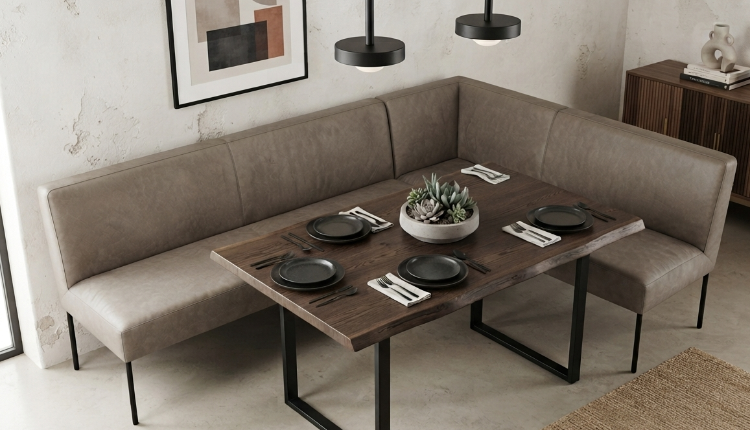 leren hoek eetkamerbank clare eetafel hoekbank