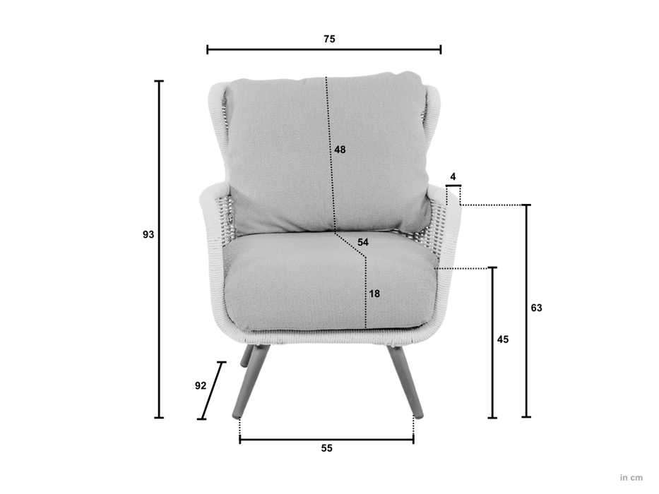 loungestoel key largo afmetingen apple bee