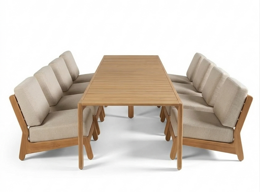 grote low dining tuinset 8 personen grace gescova teakhout