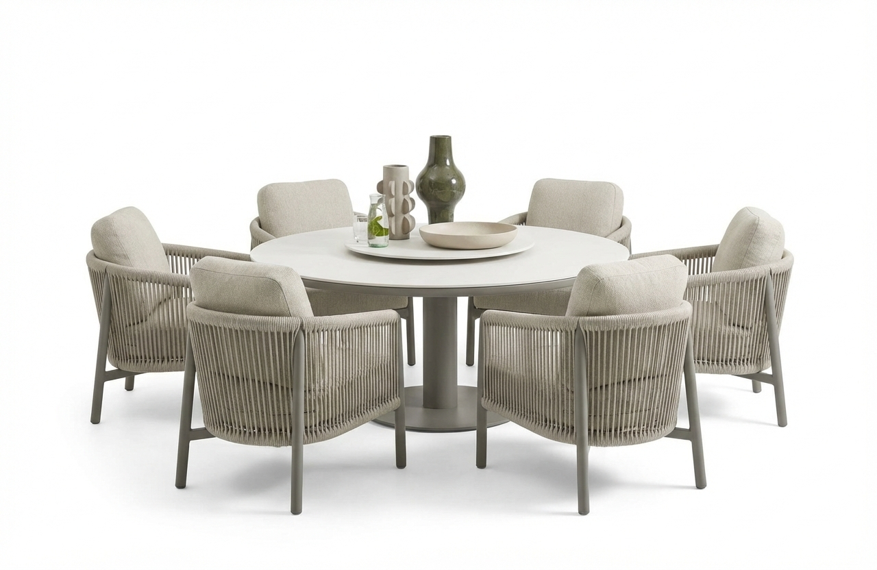 low dining tuinset taupe apple bee melville tafel + low dining chair bora bora 
