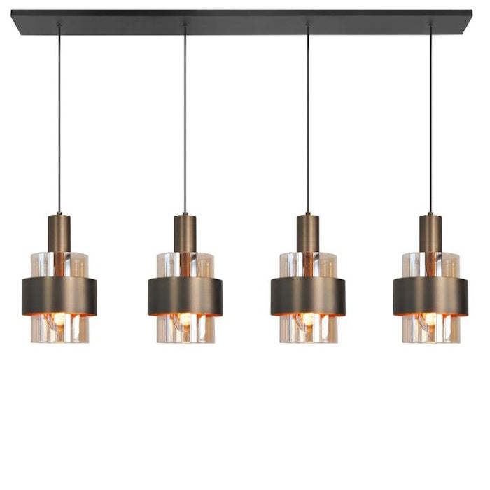 marrone hanglamp brons 4 lichts 