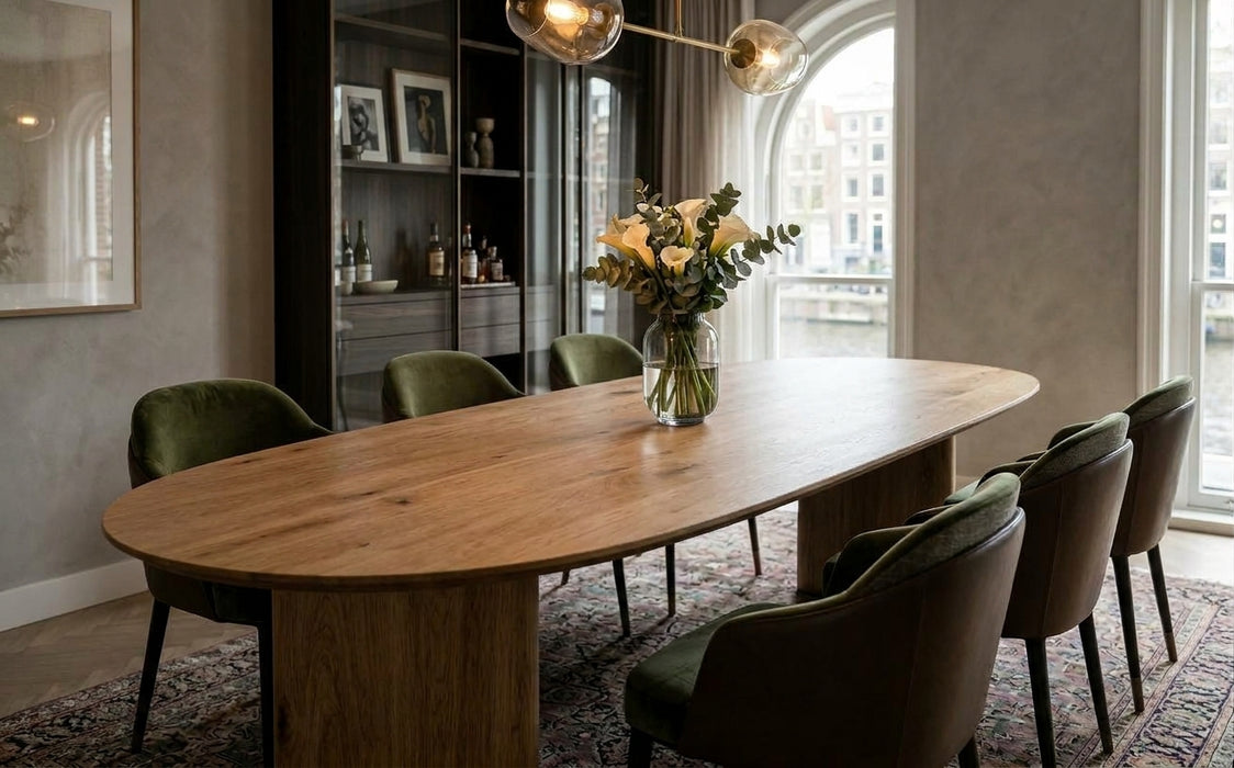 mees eettafel eikenhout notenhout op maat vermeer