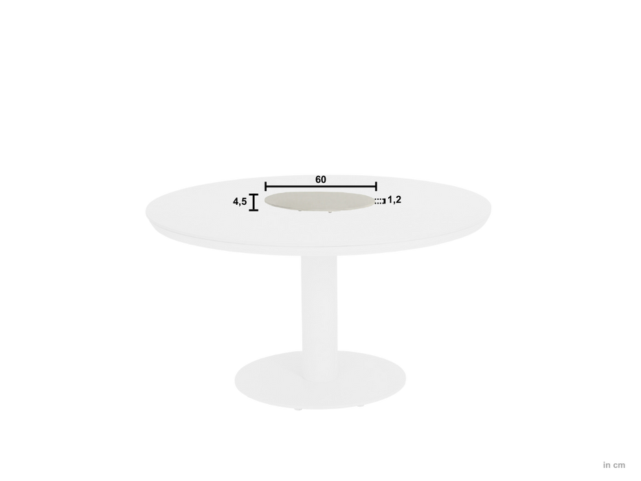 melville tuintafel rond 140cm afmetingen draaiplateau