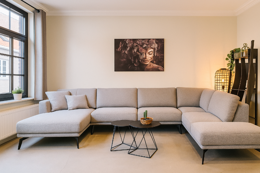 moderne bank lelie stel zelf samen in showroom