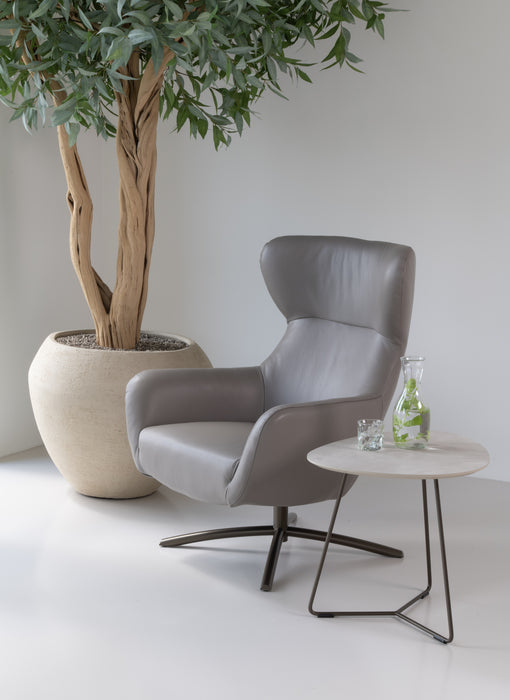 moderne leren relaxstoel layla bree's new world lichtgrijs