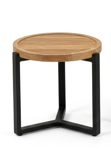 monaco teak salontafel Ø45cm zwart applebee