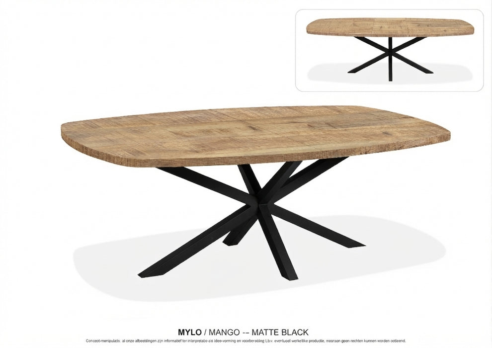 mylo uitschuiftafel mango lamulux zwarte poot