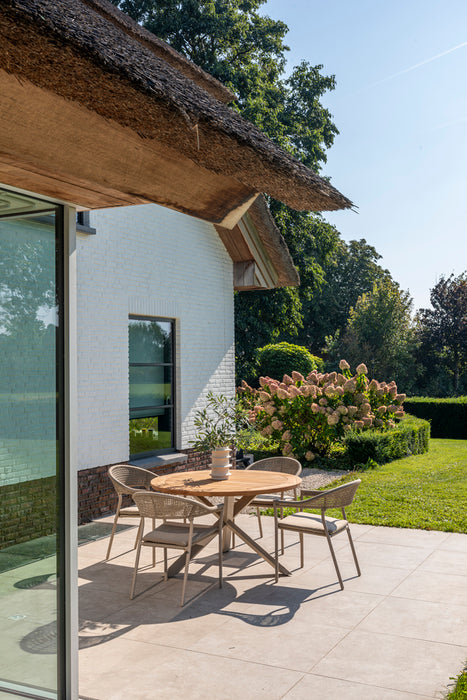natuurlijke tuinset stapelbare stoelen prado tafel Taste 4SO