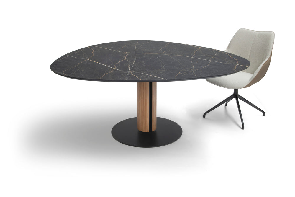 organisch eettafel met marmerlook hpl thunder Bree's New World