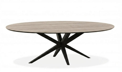 ovaal uitschuiftafel misty oak wellington