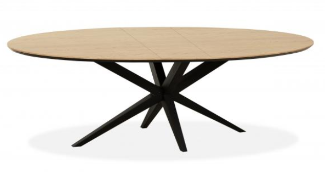 ovale uitschuiftafel verona blonde oak