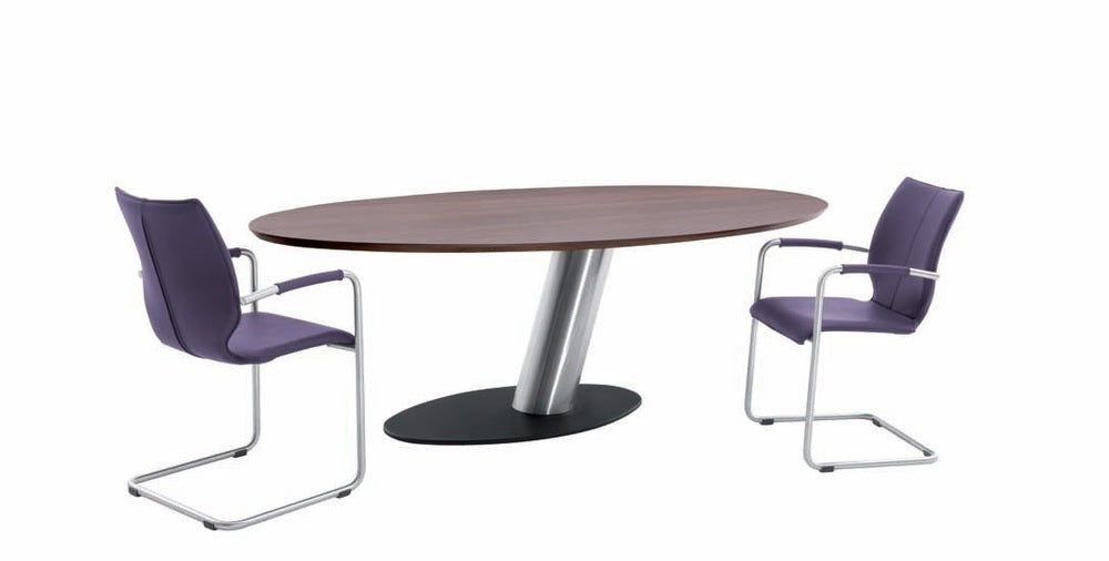  paarse eetkamerstoel lunette rvs frame trapea tafel bree's new world