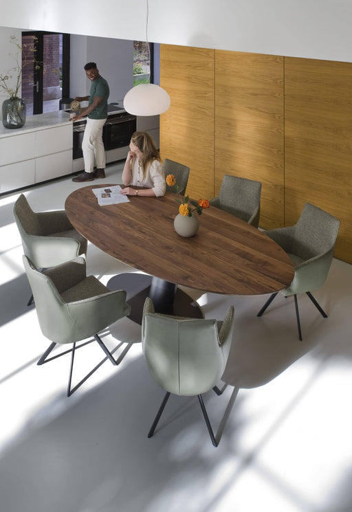 panache groene draaibare eetkamerstoel met armleuning bree's new world