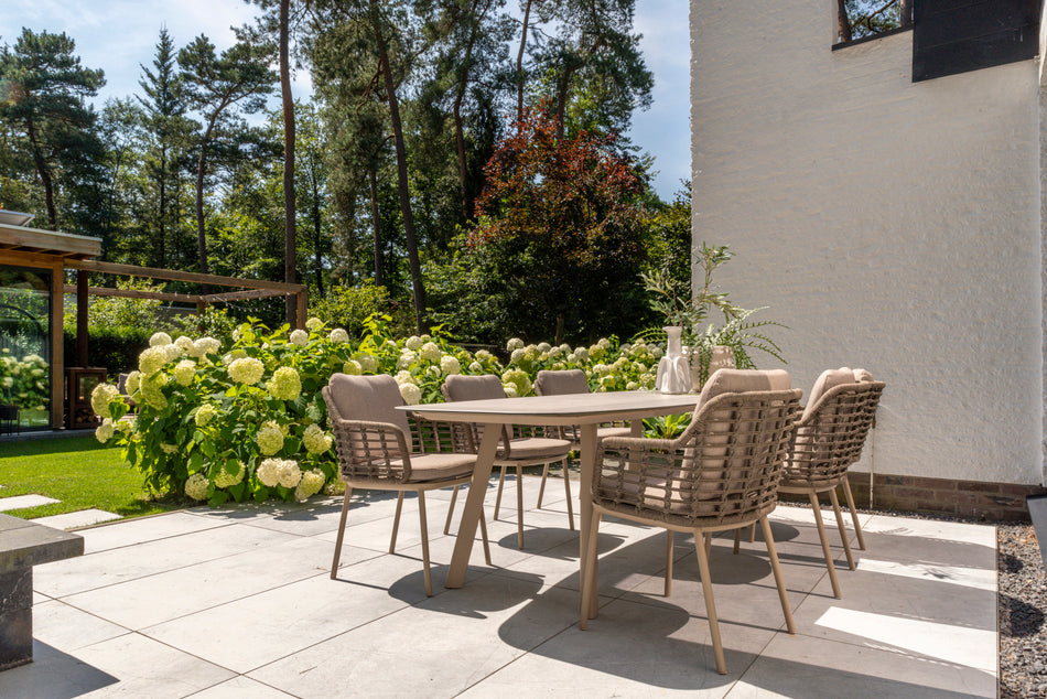 Sarah dining tuintafel 120xH75 cm printed ceramic latte Taste 4SO - AVH Outdoor Tuinmeubelen